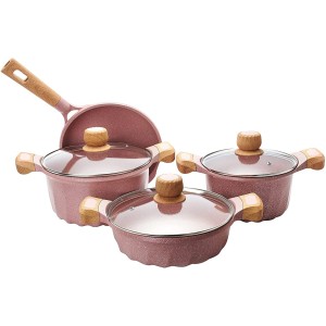 JOGO DE PANELA DE ALUMÍNIO GRANITO 9PCS